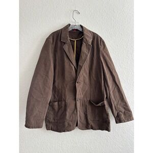 Mossimo Corduroy Blazer Jacket Size L Brown Cotton Two Button Chore Coat